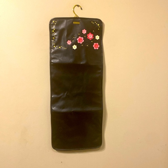 Black Sephora Hanging Makeup / Toiletry Travel Bag w Pink & White Flowers - Picture 2 of 9